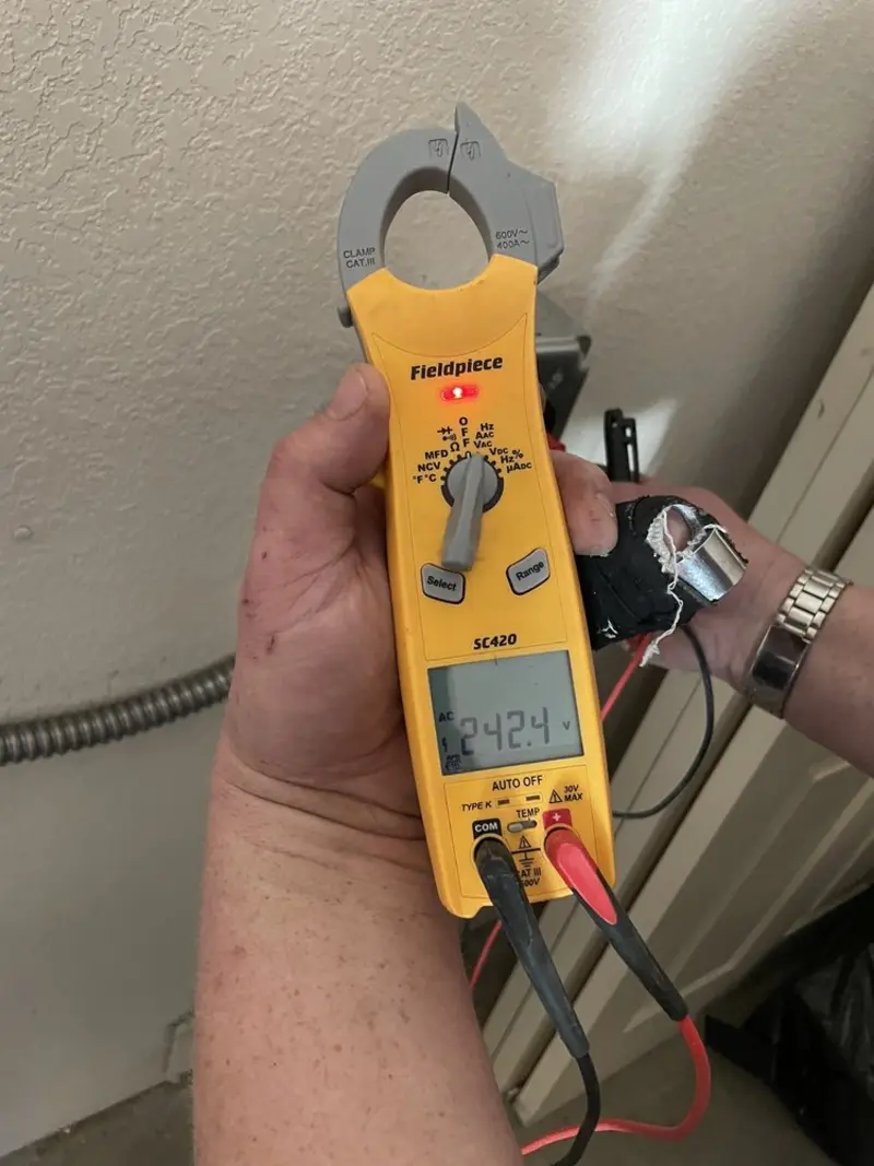 Voltage testing with clamp meter during Hot Tub / Pool Electrical Wiring in Nesquehoning